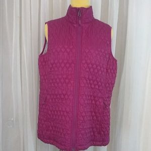 Lands’ End Women’s Quilted Vest Purple Size L 14-16 NWT